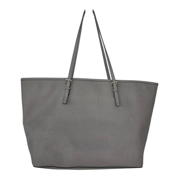 $298 Michael Kors Signature Jetset Center Tote HandBag Women Leather Gray Rare - Picture 2 of 16